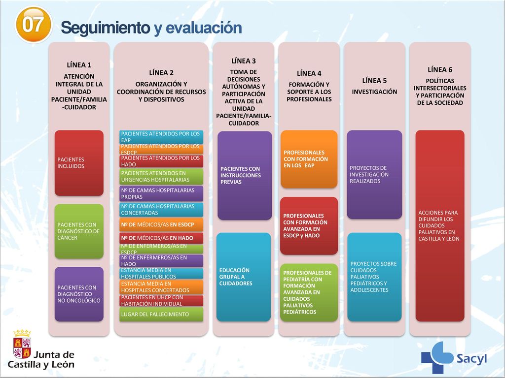 07 Seguimiento y evaluación LÍNEA 3 LÍNEA 1 LÍNEA 2 LÍNEA 6 LÍNEA 4