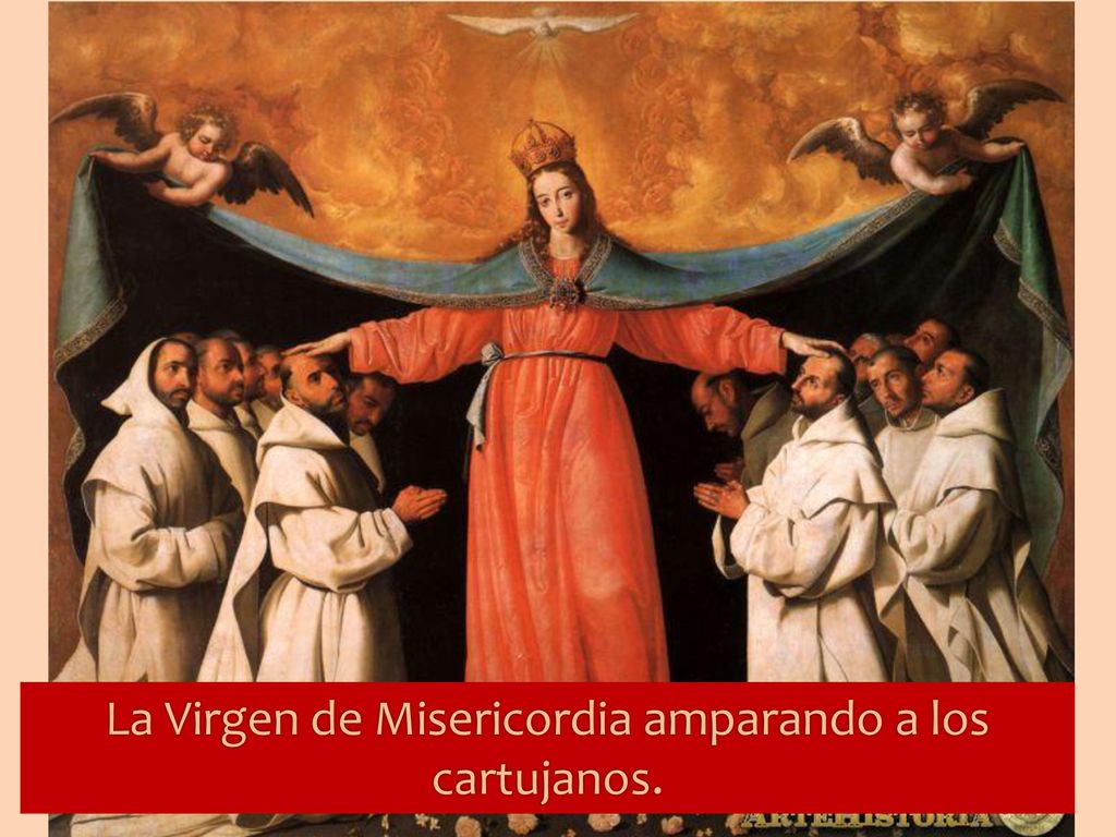 La Virgen de Misericordia amparando a los cartujanos.