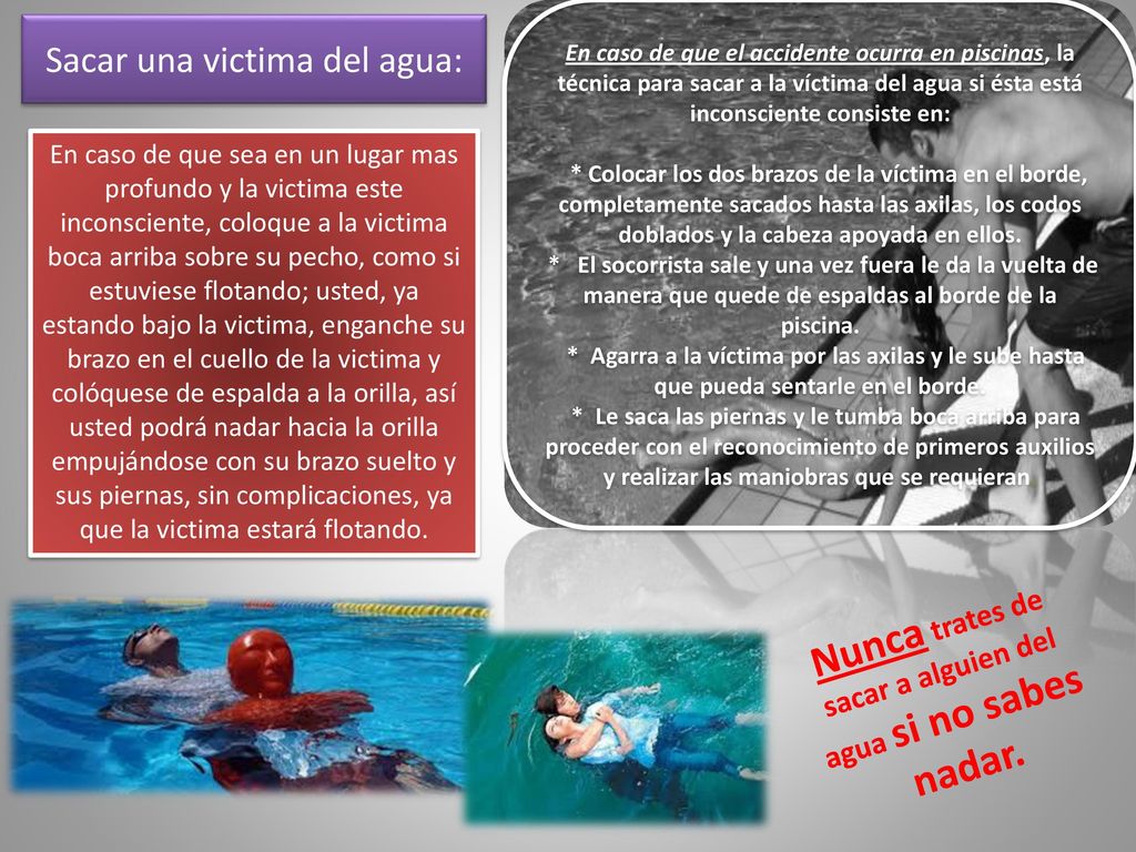 Nunca trates de sacar a alguien del agua si no sabes nadar.