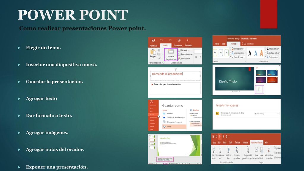 POWER POINT Como realizar presentaciones Power point. Elegir un tema.