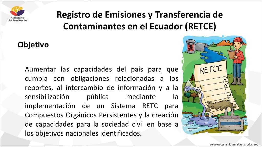 Registro de Emisiones y Transferencia de Contaminantes en el Ecuador (RETCE)