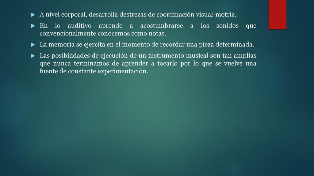 A nivel corporal, desarrolla destrezas de coordinación visual-motriz.