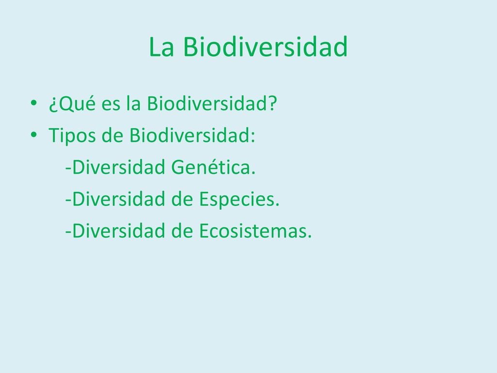 La Biodiversidad ¿Qué es la Biodiversidad Tipos de Biodiversidad: