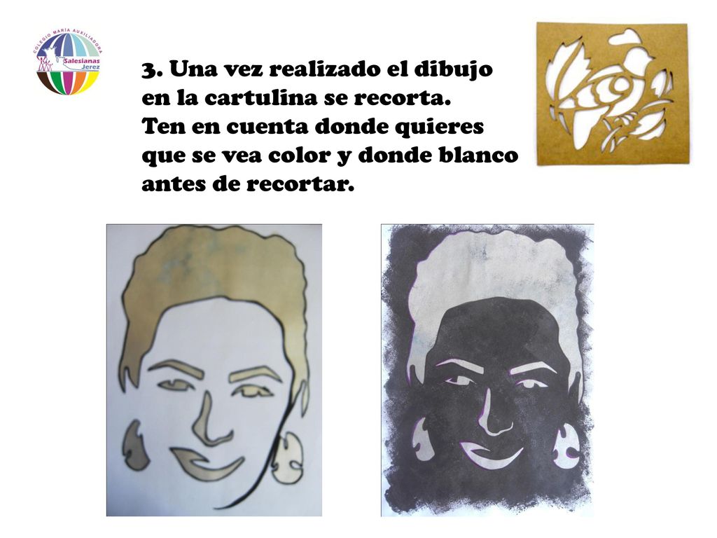 3. Una vez realizado el dibujo en la cartulina se recorta.