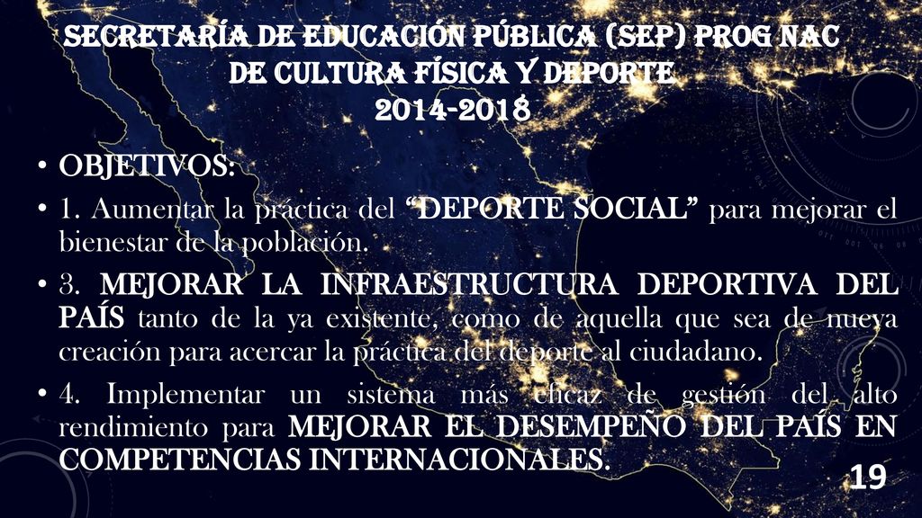 Secretaría de Educación Pública (SEP) PROG NAC DE CULTURA FÍSICA Y DEPORTE