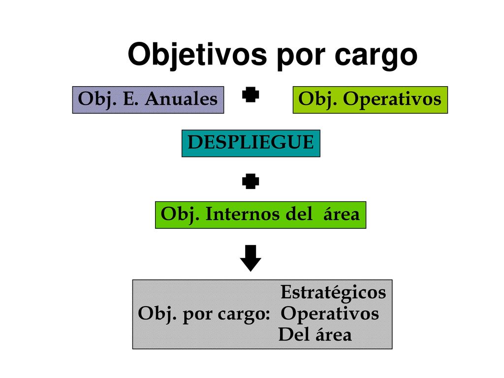 Objetivos por cargo Obj. E. Anuales Obj. Operativos DESPLIEGUE
