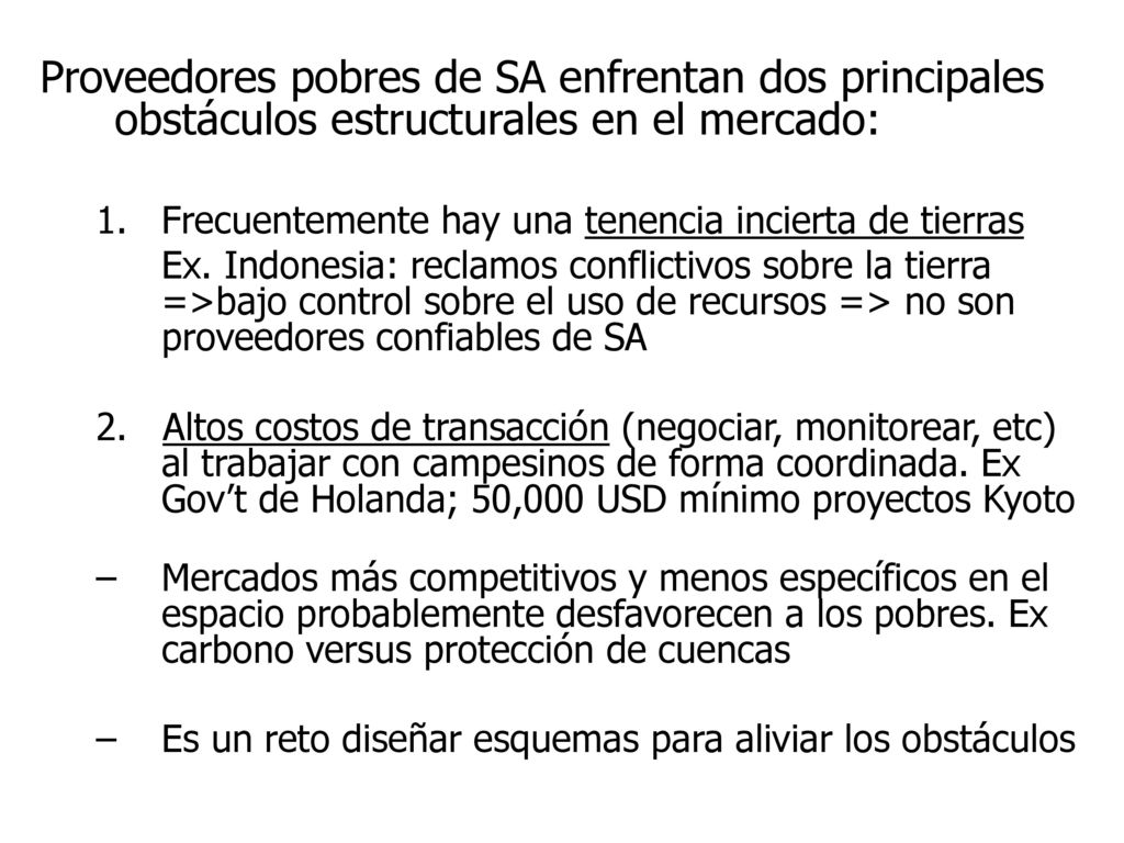 Proveedores pobres de SA enfrentan dos principales obstáculos estructurales en el mercado: