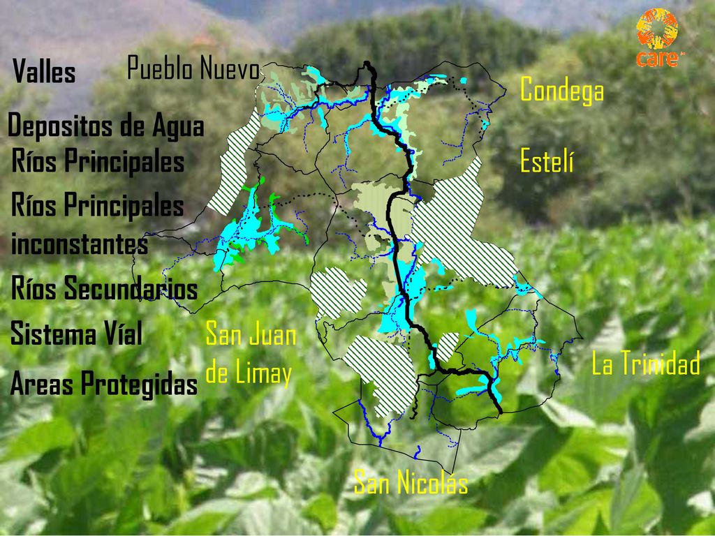 Valles Pueblo Nuevo. Condega. Depositos de Agua. Ríos Principales. Estelí. Ríos Principales. inconstantes.