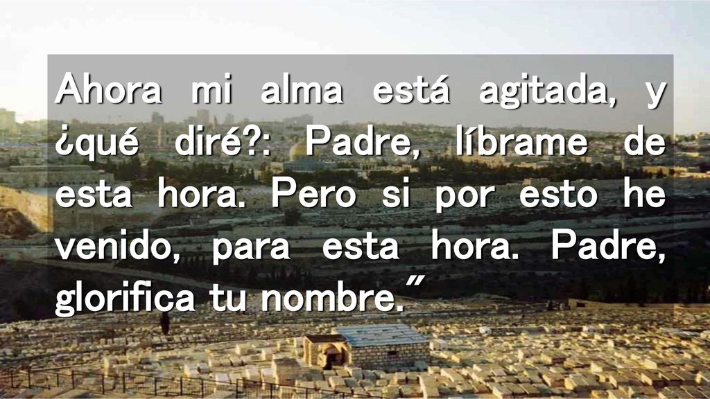 Ahora mi alma está agitada, y ¿qué diré. : Padre, líbrame de esta hora
