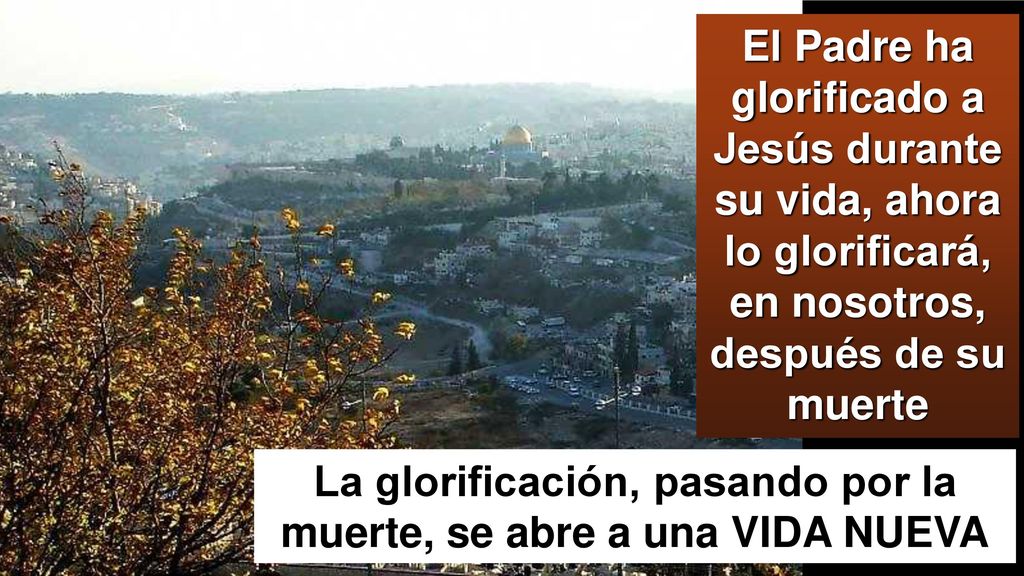 La glorificación, pasando por la muerte, se abre a una VIDA NUEVA