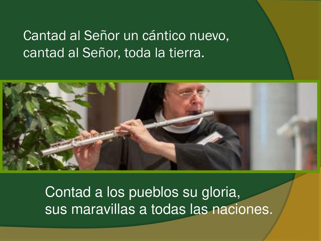 Cantad al Señor un cántico nuevo, cantad al Señor, toda la tierra.