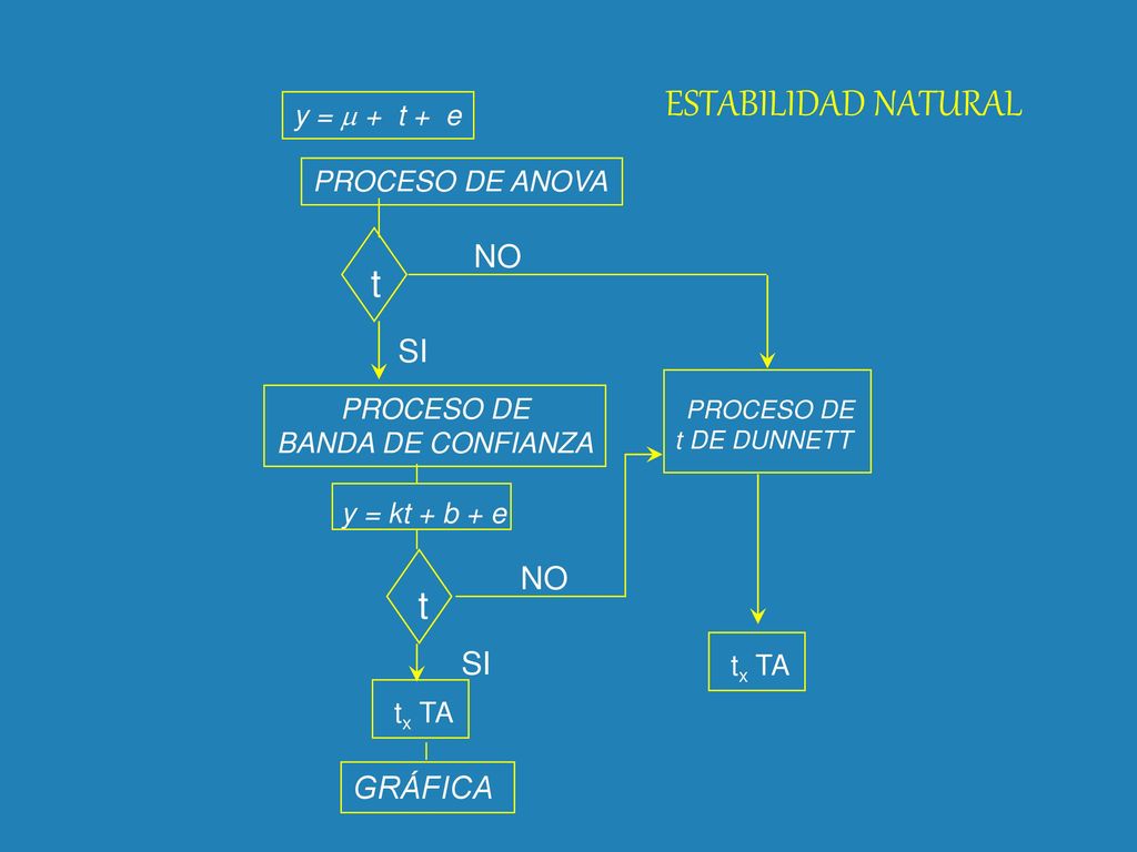 ESTABILIDAD NATURAL t t tx TA tx TA NO SI NO SI GRÁFICA y =  + t + e