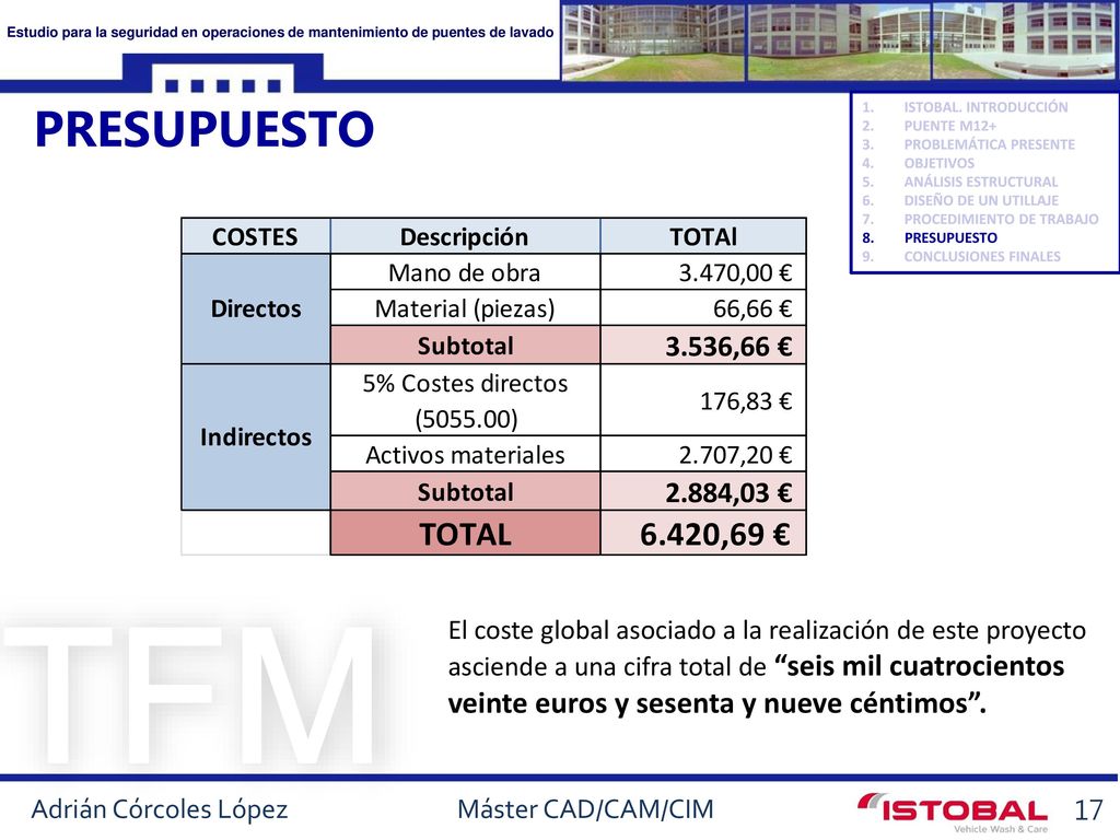 Estudio para la seguridad en operaciones de mantenimiento de puentes de lavado