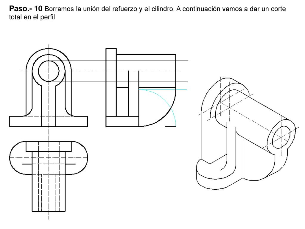 Paso Borramos la unión del refuerzo y el cilindro