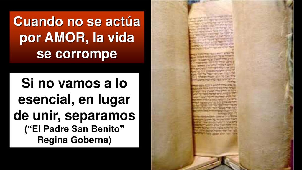 Cuando no se actúa por AMOR, la vida se corrompe