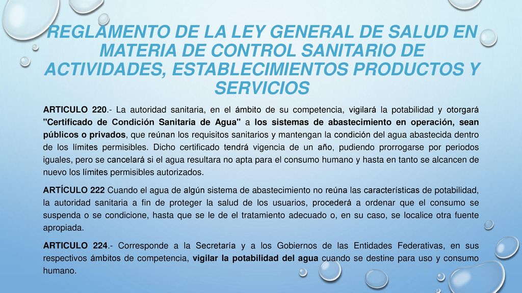 REGLAMENTO DE LA LEY GENERAL DE SALUD EN MATERIA DE CONTROL SANITARIO DE ACTIVIDADES, ESTABLECIMIENTOS PRODUCTOS Y SERVICIOS