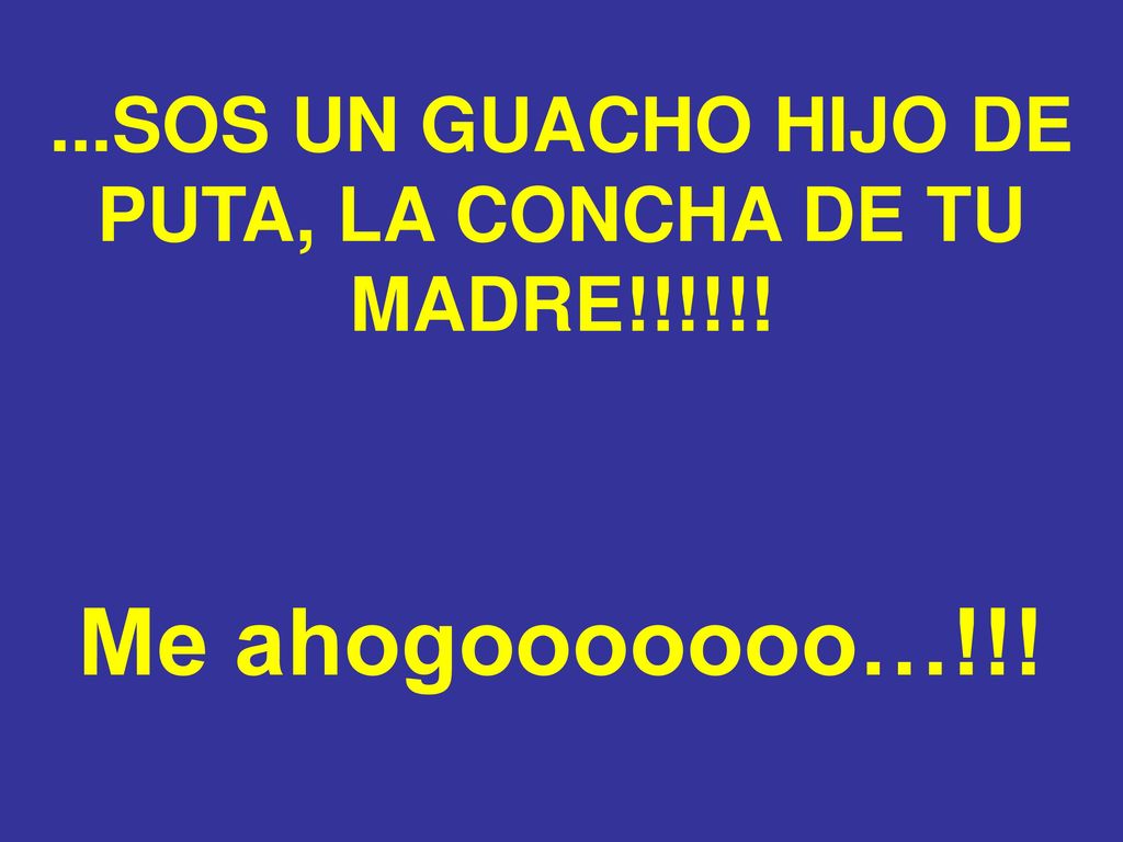 ...SOS UN GUACHO HIJO DE PUTA, LA CONCHA DE TU MADRE!!!!!!