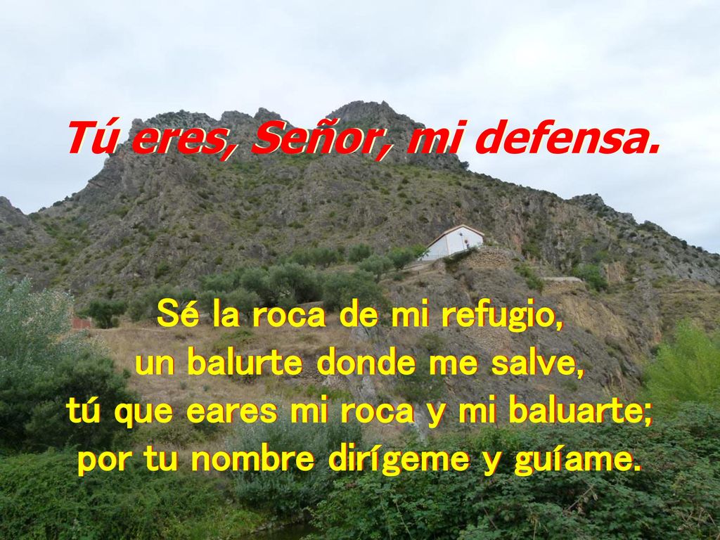 un balurte donde me salve, tú que eares mi roca y mi baluarte;