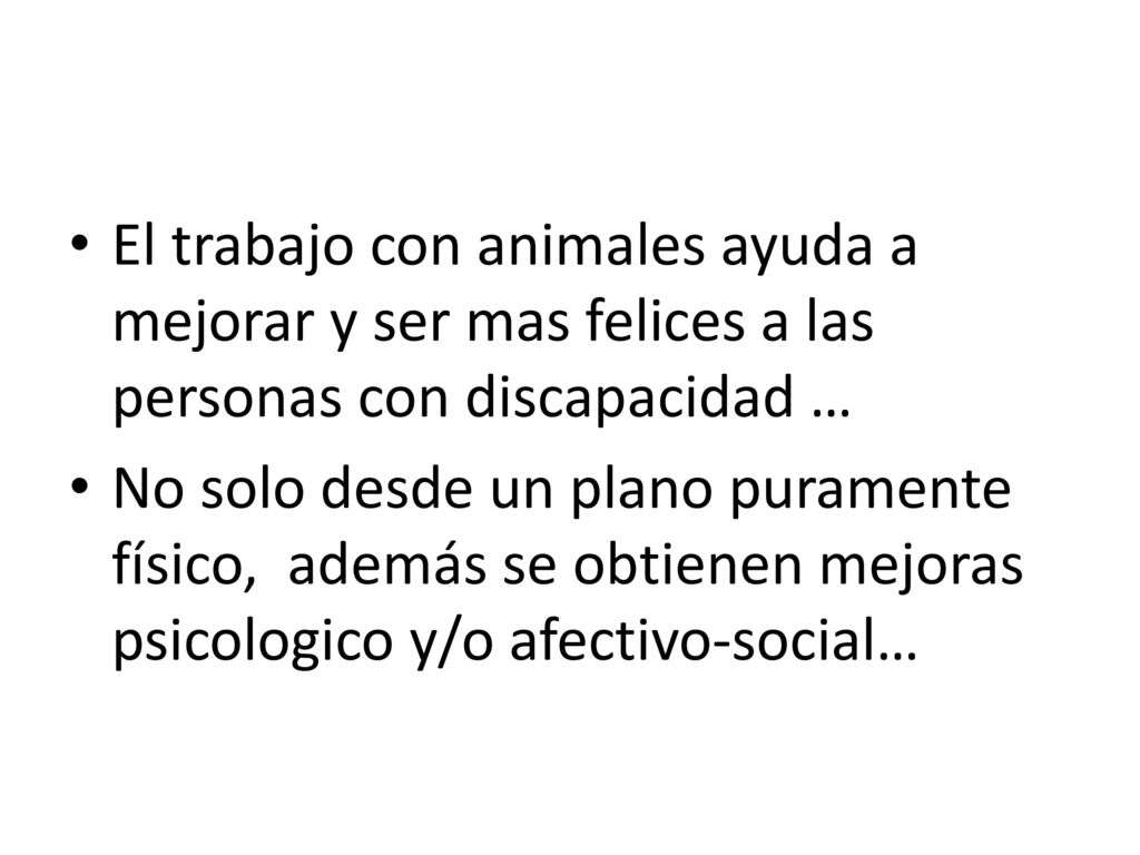 El trabajo con animales ayuda a mejorar y ser mas felices a las personas con discapacidad …