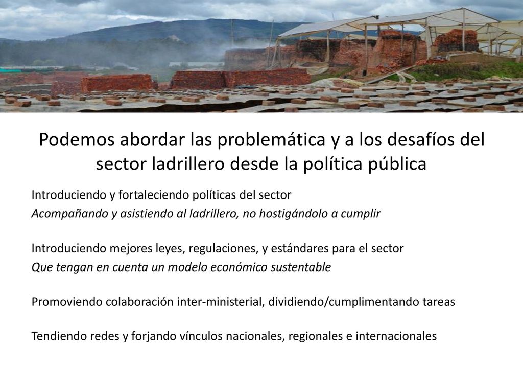 Podemos abordar las problemática y a los desafíos del sector ladrillero desde la política pública