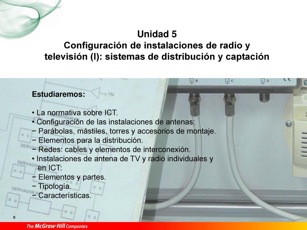 05 Unidad 5. Configuración de instalaciones de radio y televisión (I): sistemas de distribución y captación.