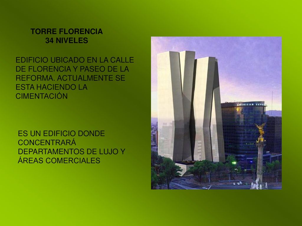 TORRE FLORENCIA 34 NIVELES. EDIFICIO UBICADO EN LA CALLE DE FLORENCIA Y PASEO DE LA REFORMA. ACTUALMENTE SE ESTA HACIENDO LA CIMENTACIÓN.
