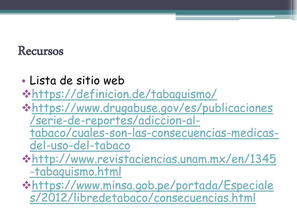 Recursos Lista de sitio web