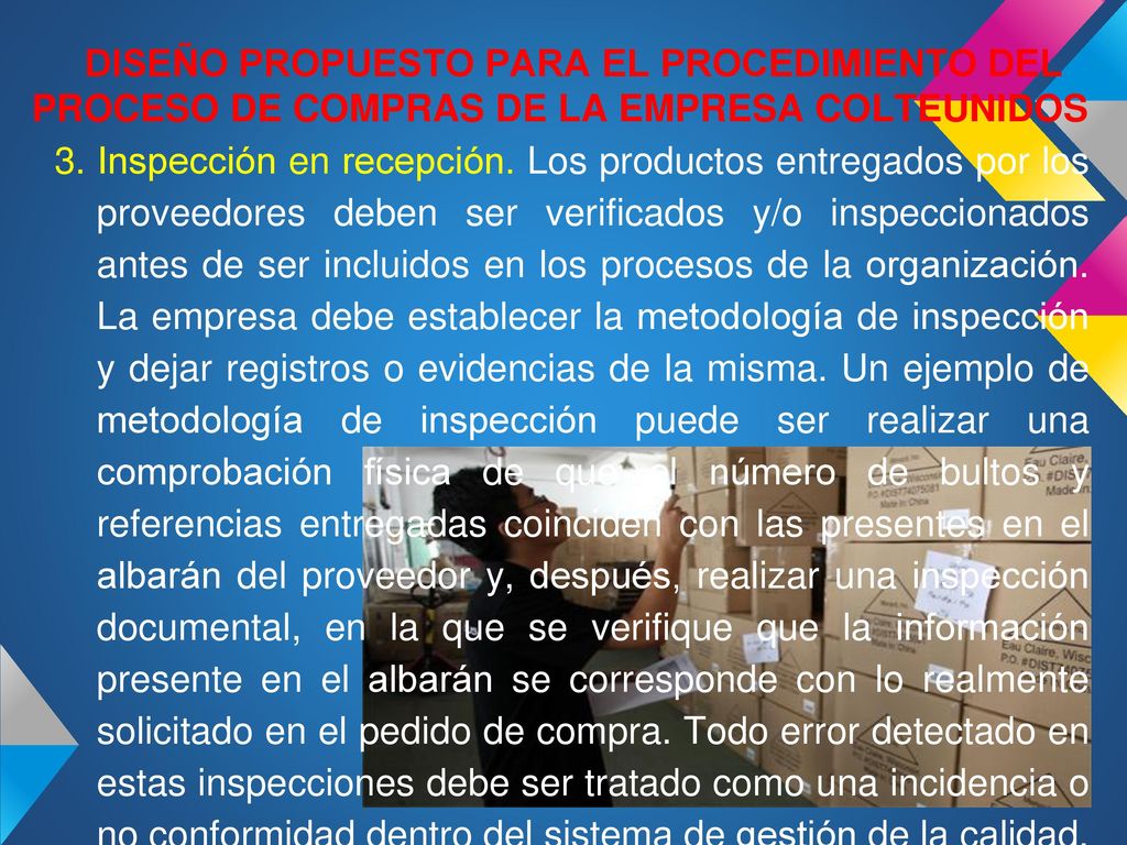 DISEÑO PROPUESTO PARA EL PROCEDIMIENTO DEL PROCESO DE COMPRAS DE LA EMPRESA COLTEUNIDOS