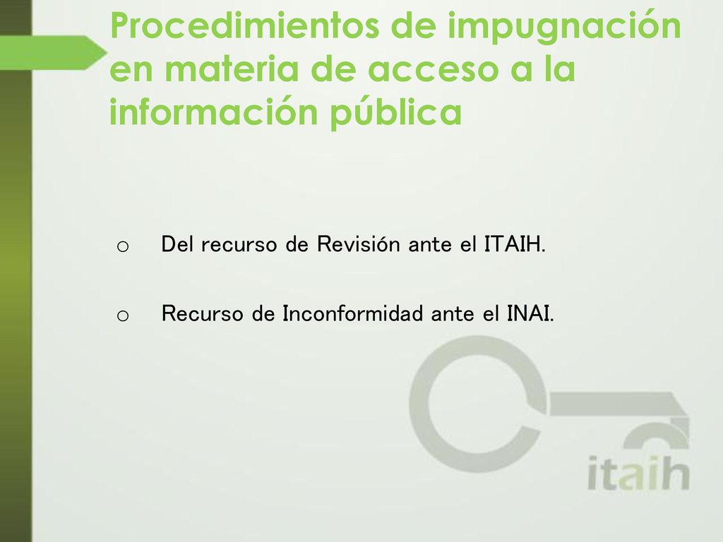 Procedimientos de impugnación en materia de acceso a la información pública