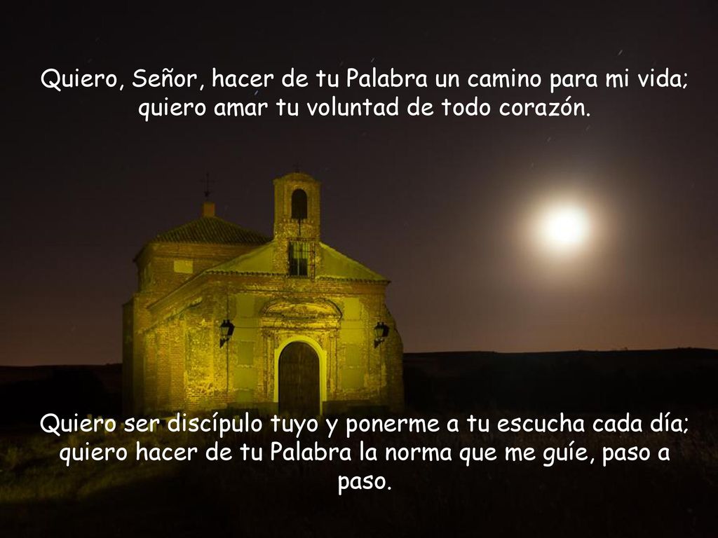 Quiero, Señor, hacer de tu Palabra un camino para mi vida;