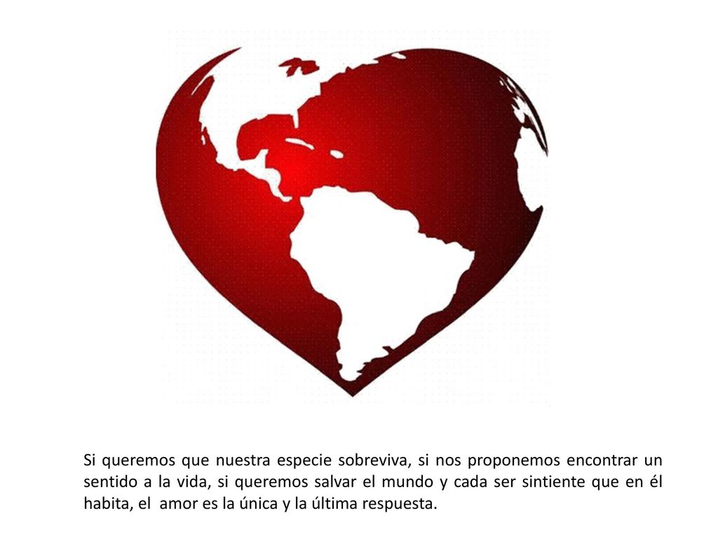 Si queremos que nuestra especie sobreviva, si nos proponemos encontrar un sentido a la vida, si queremos salvar el mundo y cada ser sintiente que en él habita, el amor es la única y la última respuesta.