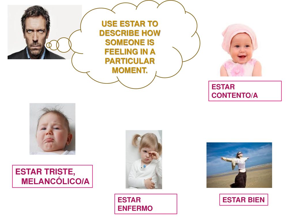 USE ESTAR TO DESCRIBE HOW SOMEONE IS FEELING IN A PARTICULAR MOMENT.