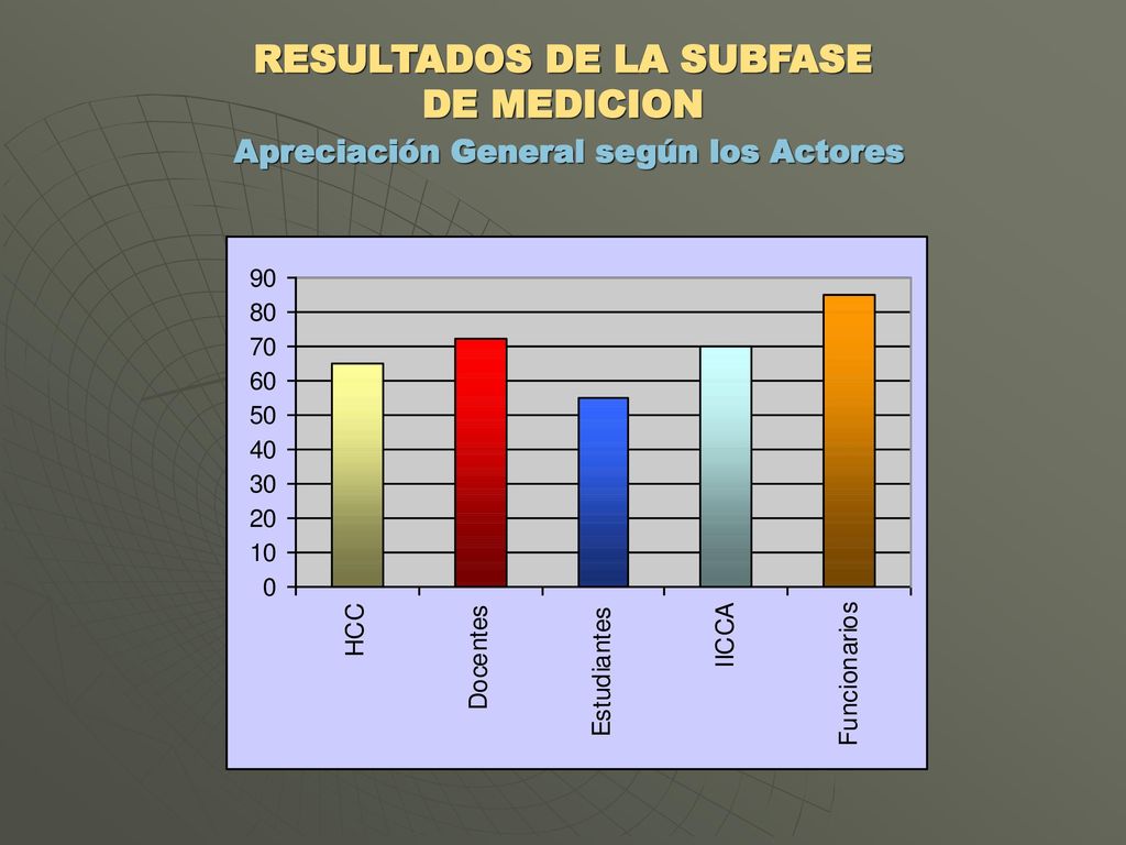 RESULTADOS DE LA SUBFASE DE MEDICION Apreciación General según los Actores