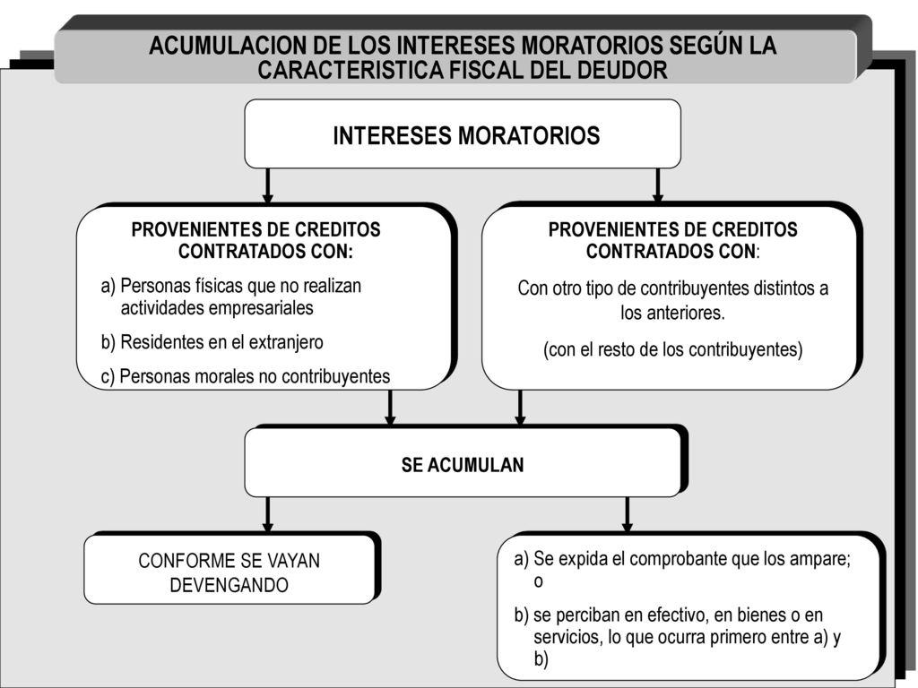 ACUMULACION DE LOS INTERESES MORATORIOS SEGÚN LA CARACTERISTICA FISCAL DEL DEUDOR
