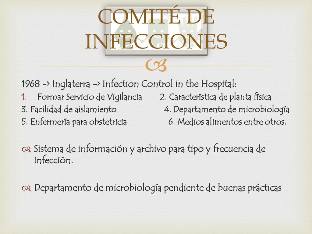 COMITÉ DE INFECCIONES > Inglaterra -> Infection Control in the Hospital: