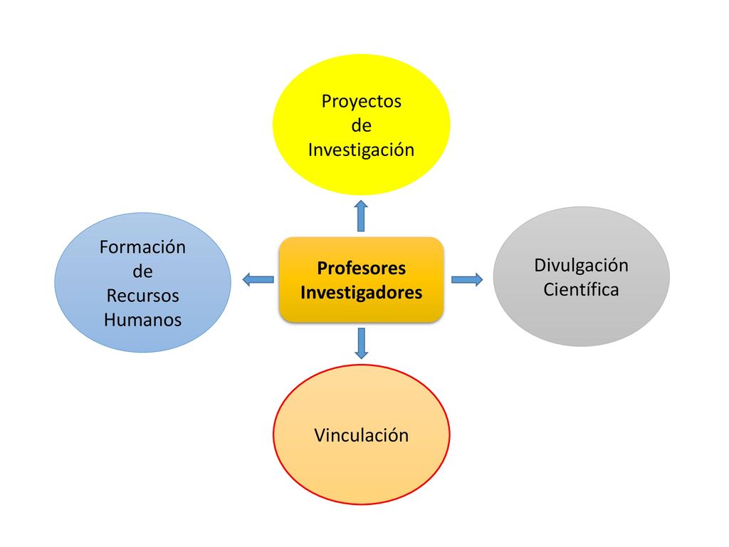 Proyectos de. Investigación. Divulgación. Científica. Formación de. Recursos Humanos. Profesores.