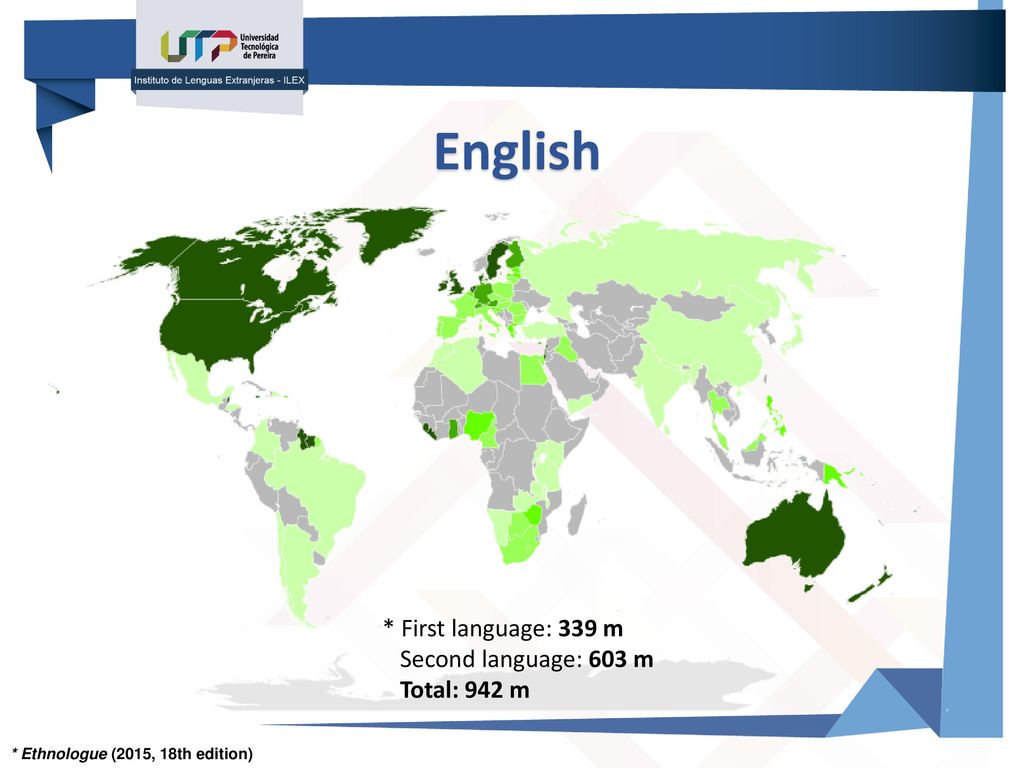English * First language: 339 m Second language: 603 m Total: 942 m