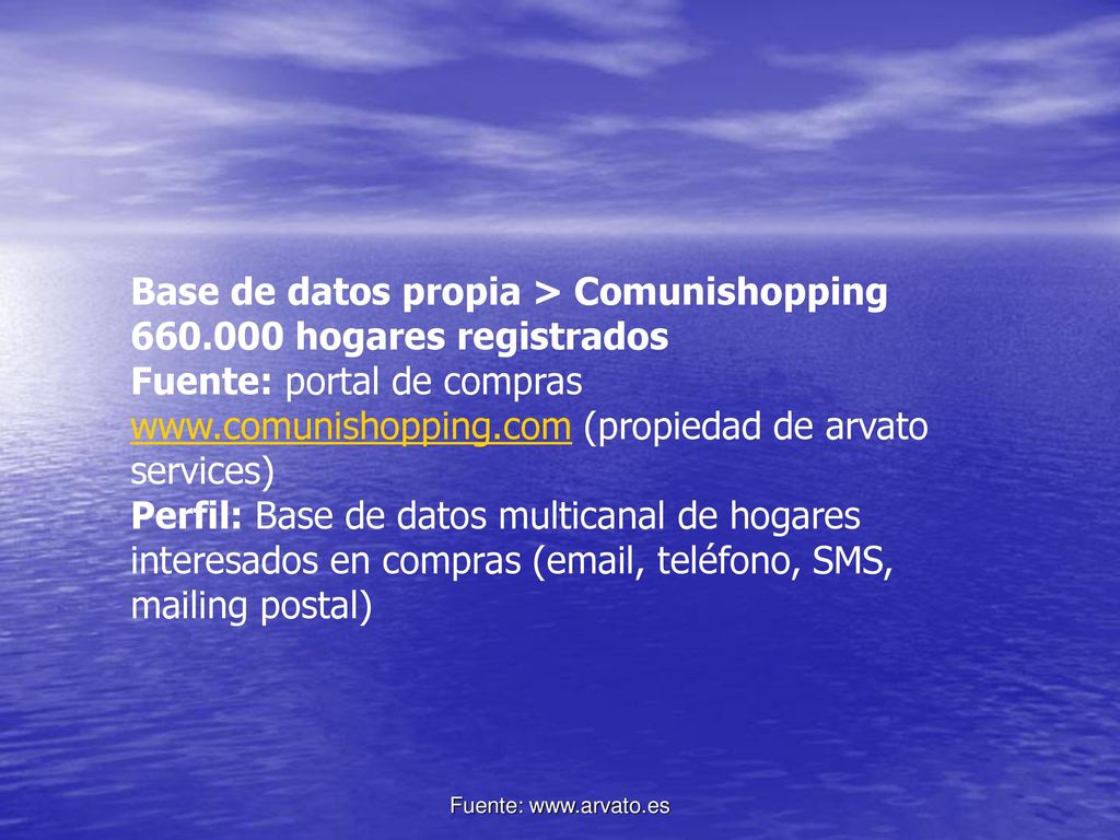 Base de datos propia > Comunishopping hogares registrados