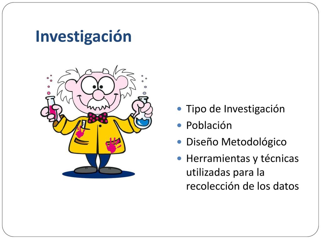Investigación Tipo de Investigación Población Diseño Metodológico