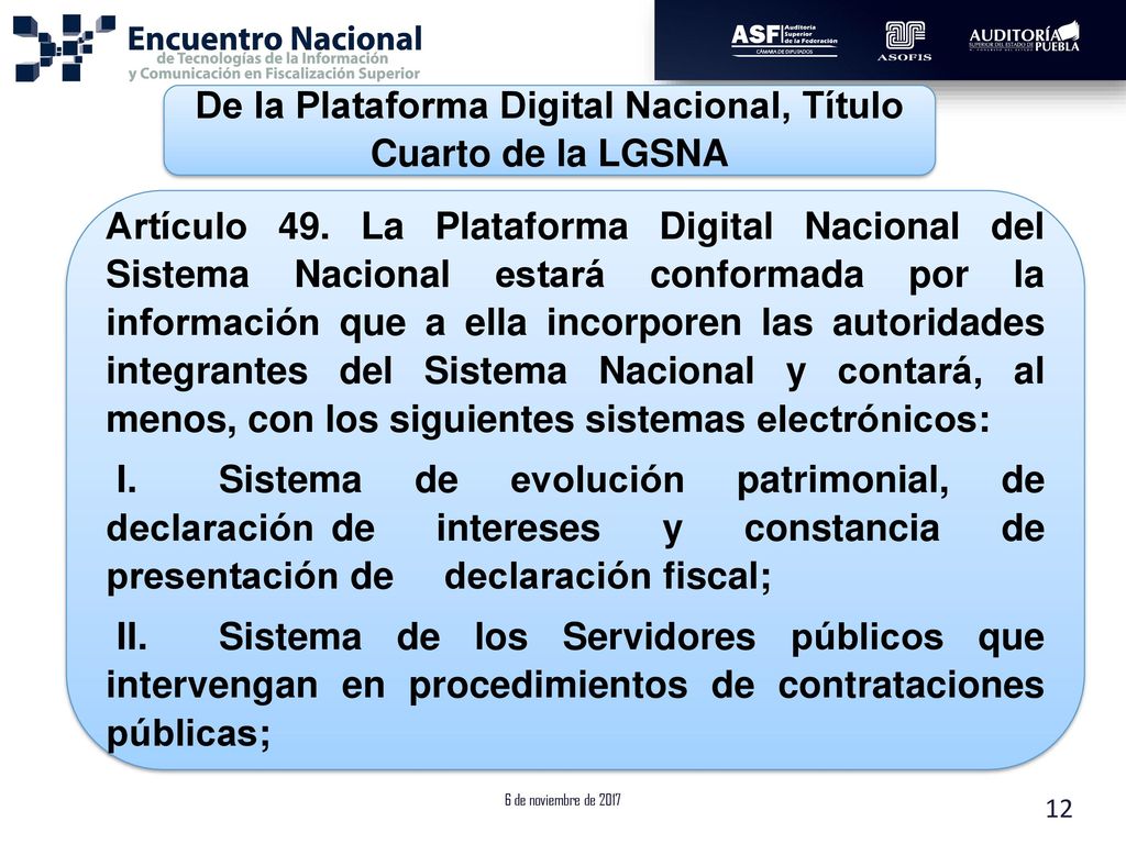 De la Plataforma Digital Nacional, Título Cuarto de la LGSNA