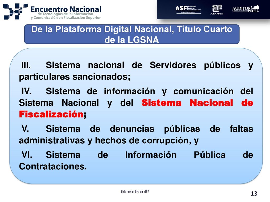 De la Plataforma Digital Nacional, Título Cuarto de la LGSNA