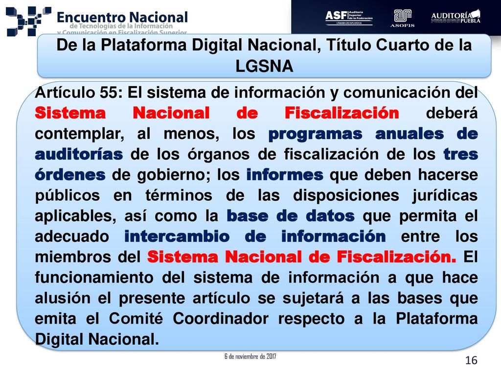 De la Plataforma Digital Nacional, Título Cuarto de la LGSNA