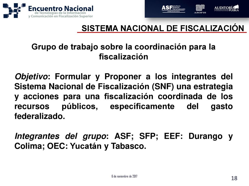 Grupo de trabajo sobre la coordinación para la fiscalización