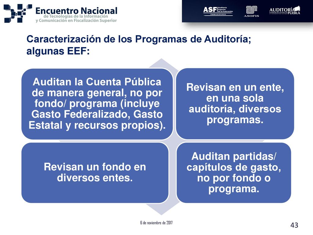 Revisan en un ente, en una sola auditoría, diversos programas.