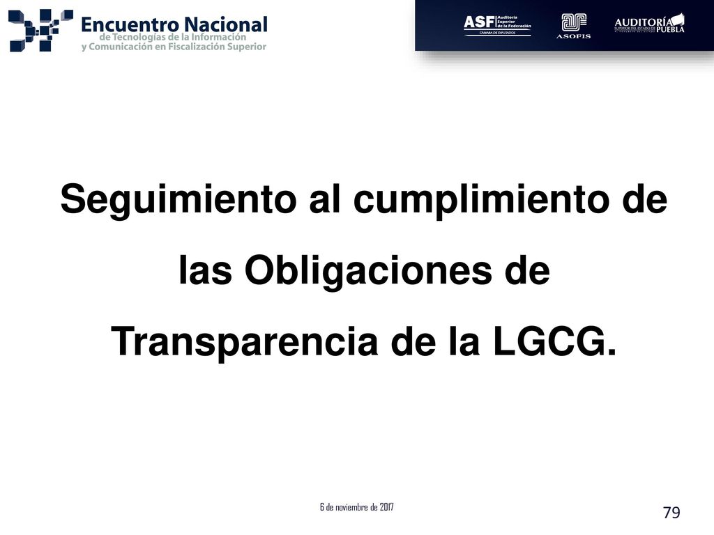 Seguimiento al cumplimiento de las Obligaciones de Transparencia de la LGCG.