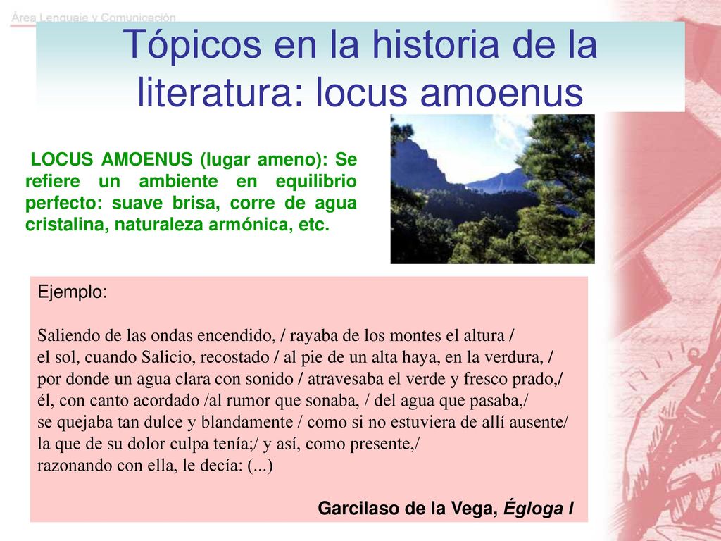 Tópicos en la historia de la literatura: locus amoenus