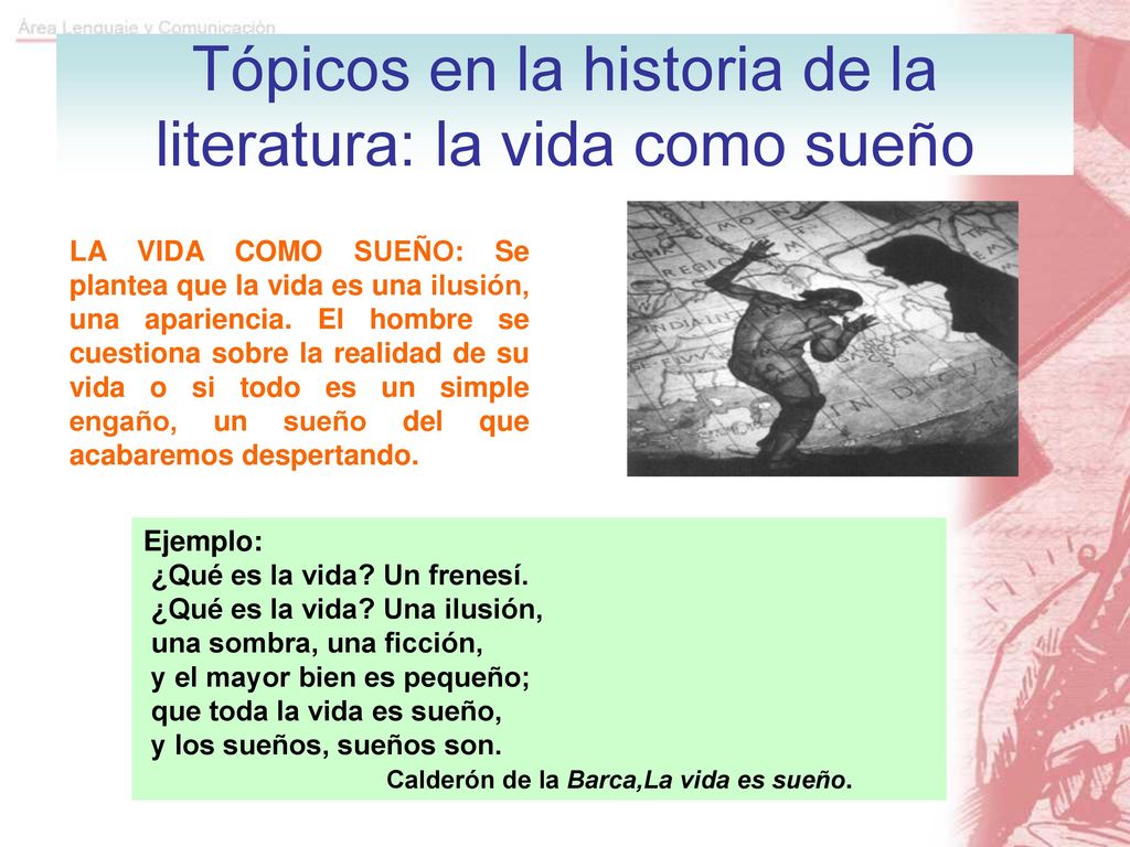 Tópicos en la historia de la literatura: la vida como sueño