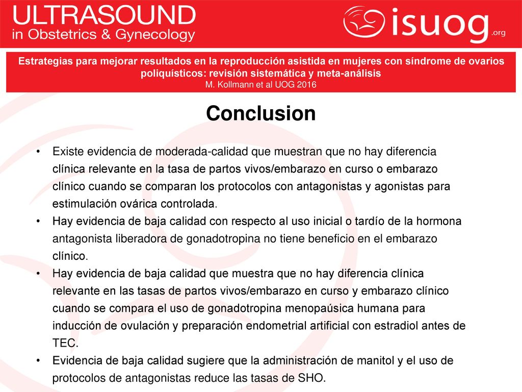 Estrategias para mejorar resultados en la reproducción asistida en mujeres con síndrome de ovarios poliquísticos: revisión sistemática y meta-análisis