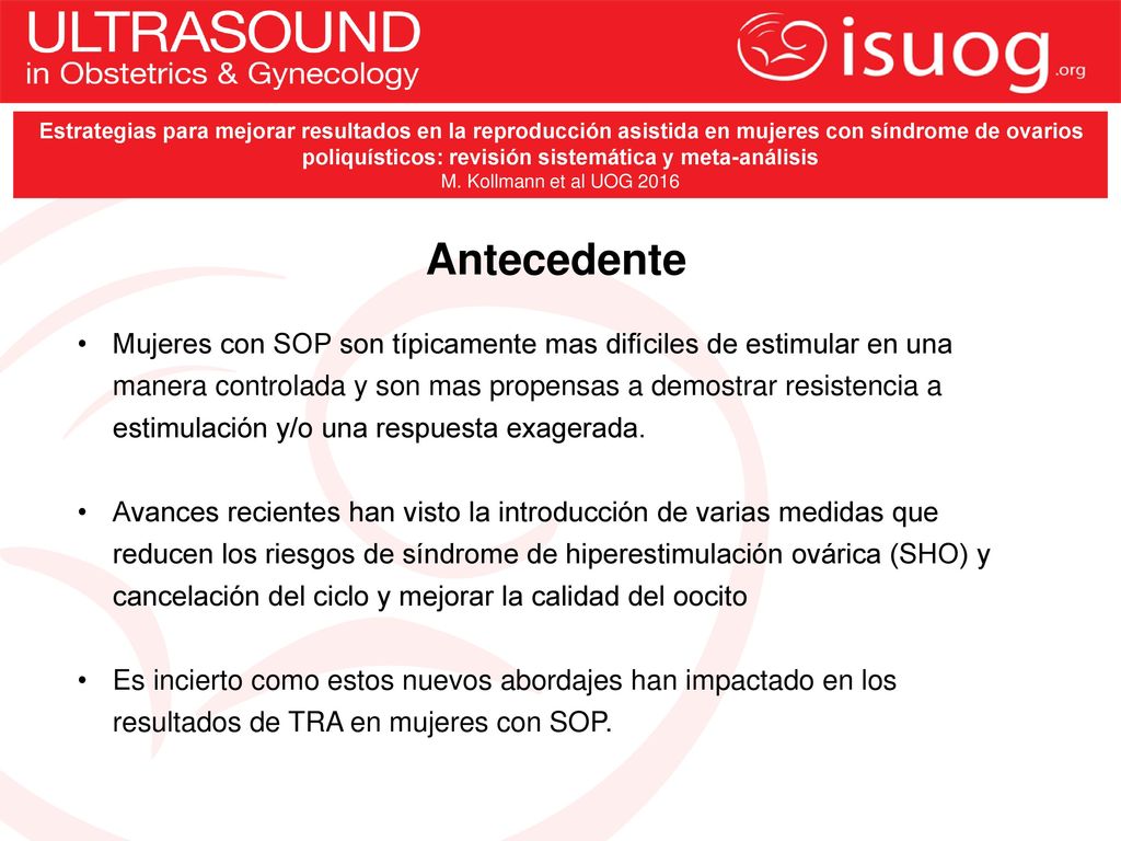 Estrategias para mejorar resultados en la reproducción asistida en mujeres con síndrome de ovarios poliquísticos: revisión sistemática y meta-análisis