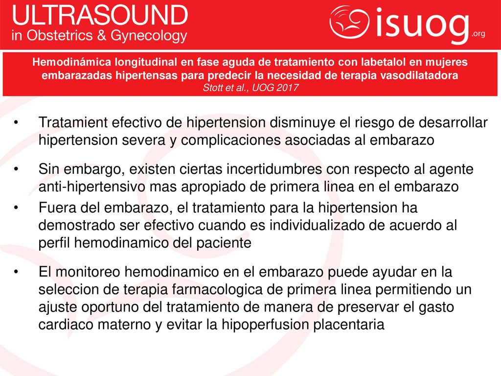 Hemodinámica longitudinal en fase aguda de tratamiento con labetalol en mujeres embarazadas hipertensas para predecir la necesidad de terapia vasodilatadora